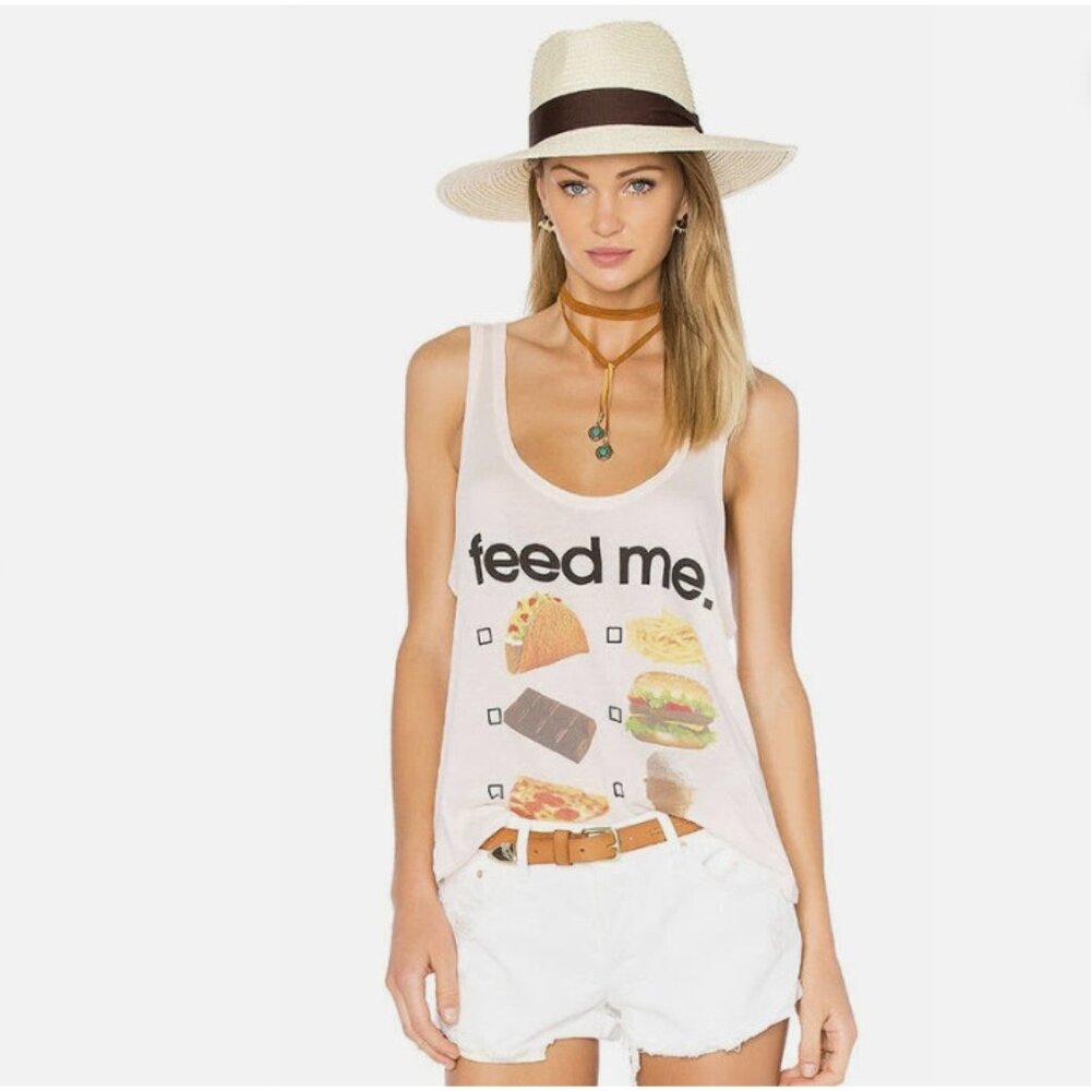 *** Wildfox Feed Me Tacos Pizza Tank Top ( S )